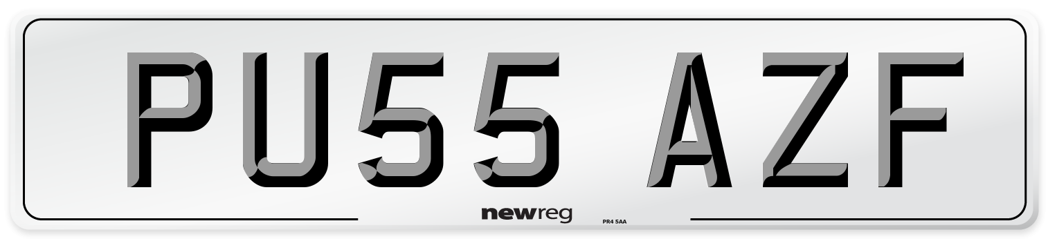 PU55 AZF Number Plate from New Reg